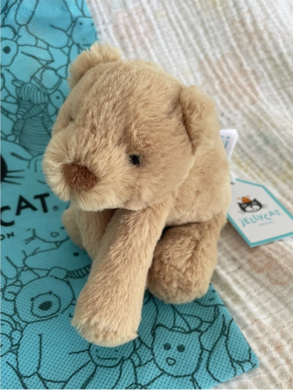 AUTHENTIC Jellycat Tiny Smudge Bear NWT Retired with Dust Bag
